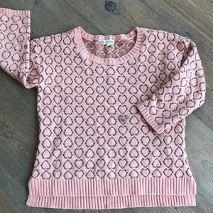 Great winter Blush and Gold heart sweater